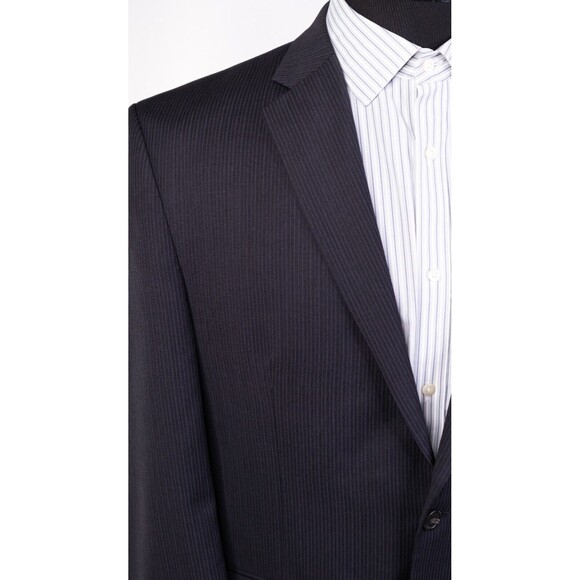 CHAPS Mens Black Wool Blend 2 Button Blazer Sport Coat Single Vent Size 44R - Picture 6 of 12